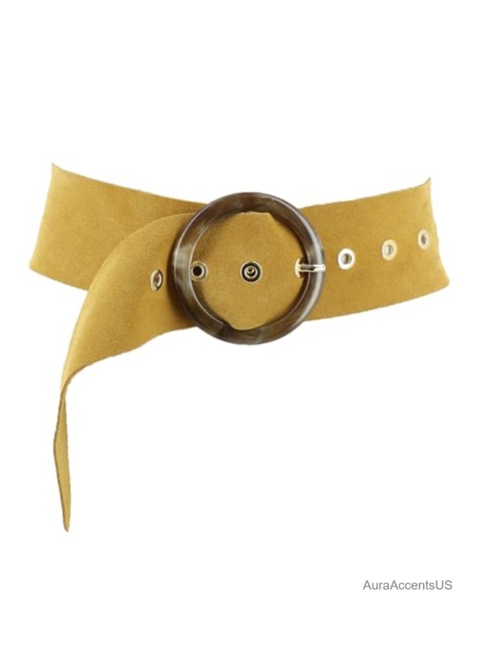 Italian Suede Leather Wide Belt for Dress, Made in France